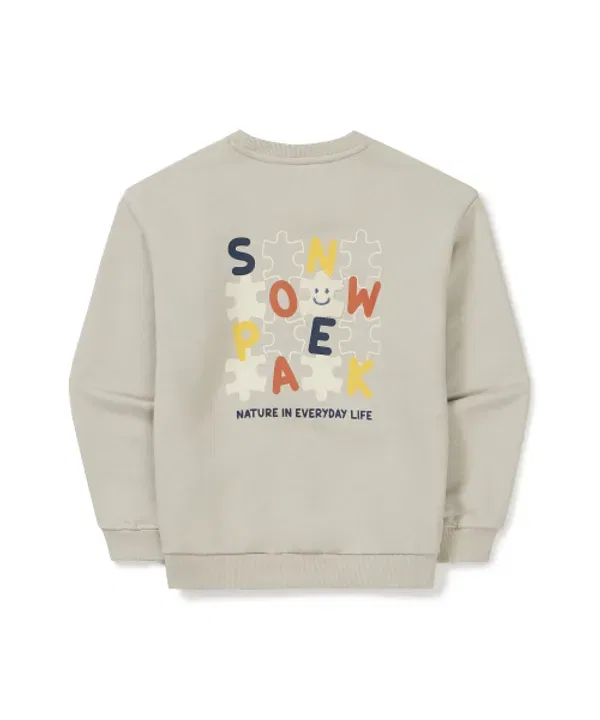 Свитшот детский с графическим принтом, Snowpeak Apparel Kids, light beige — фото 3