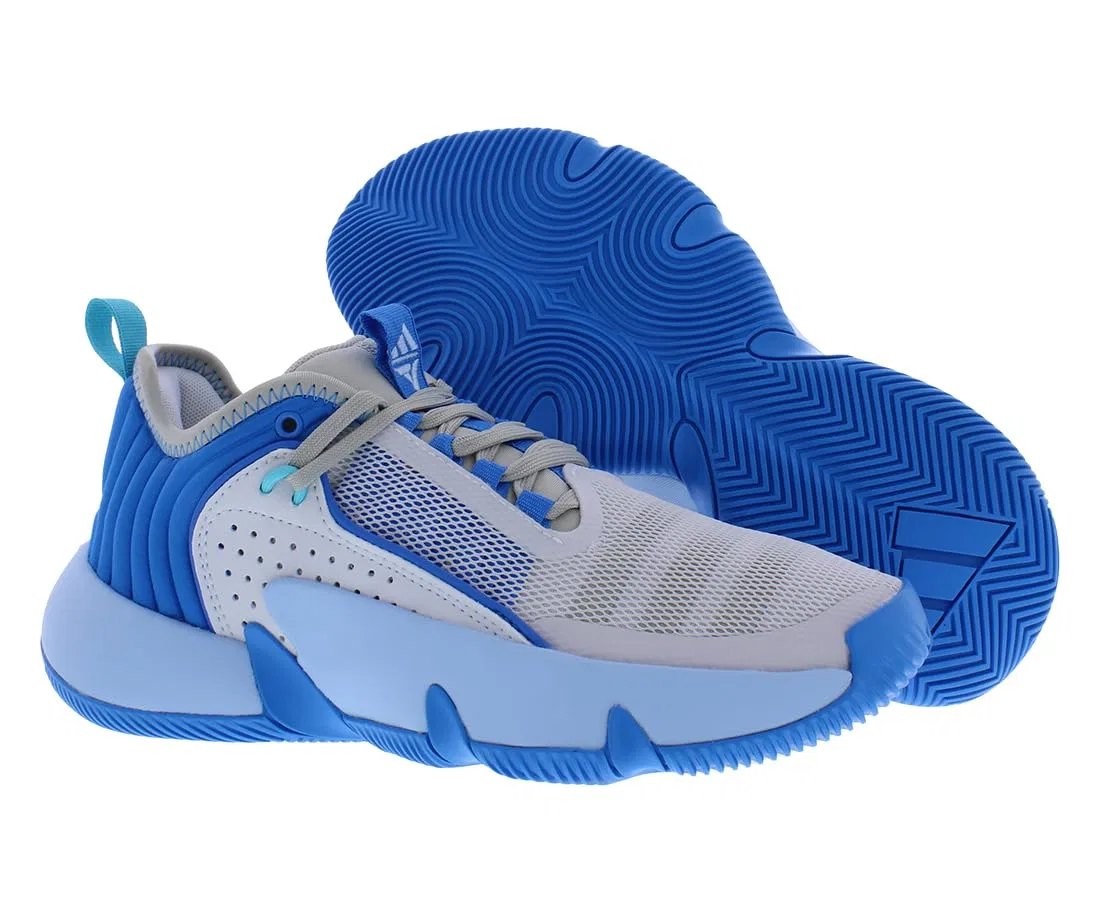 Детские баскетбольные кроссовки с низким вырезом Trae Adidas, Grey Dashboard Grey Metal Blue — фото 4
