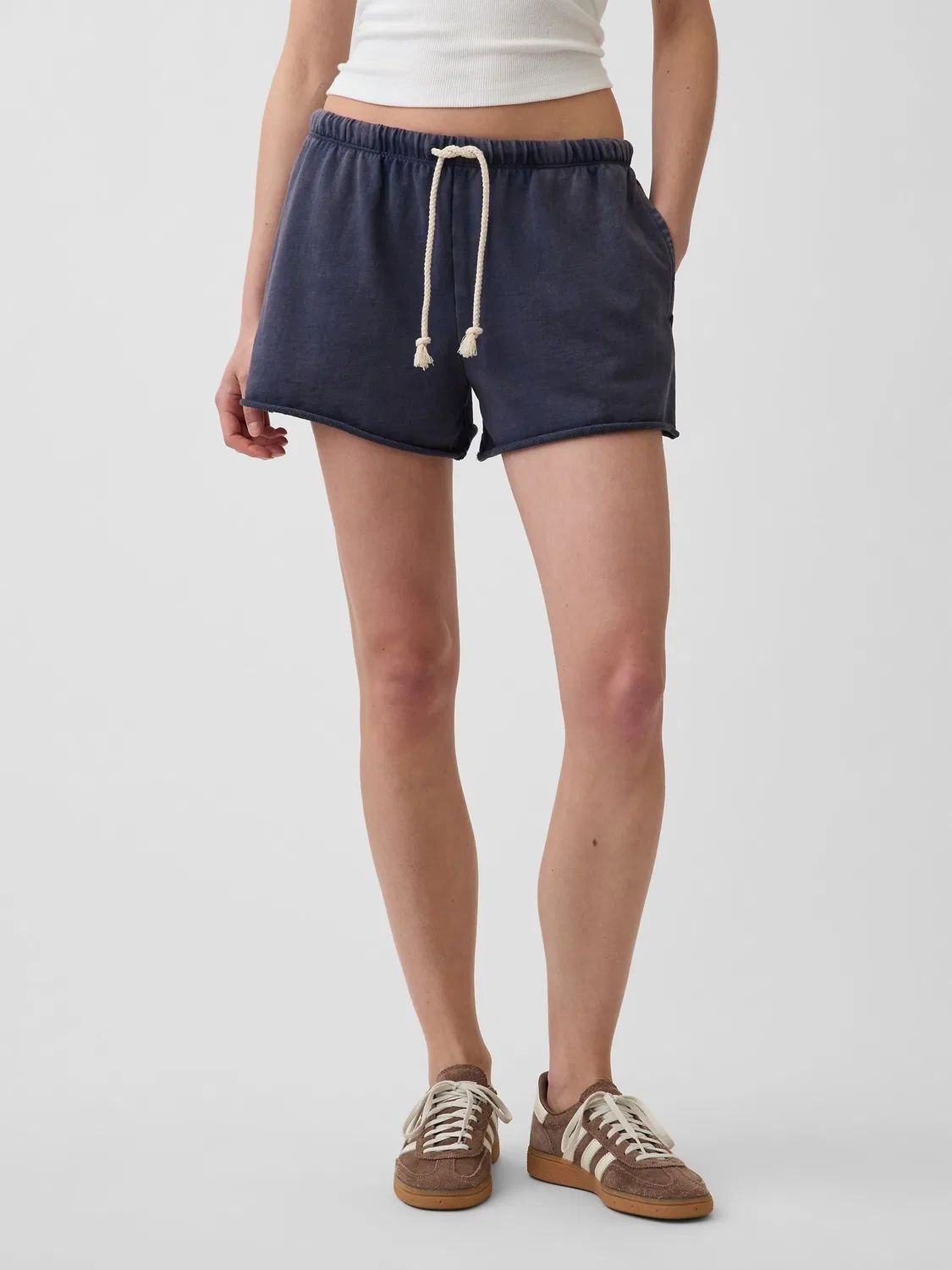 Шорты Gap VintageSoft French Terry Relaxed, темно-синие
