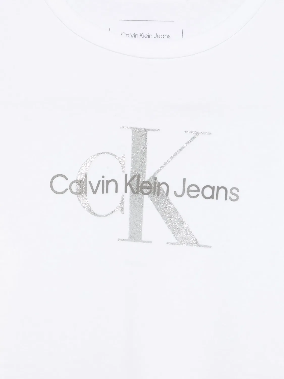 Футболка с логотипом из резинок Calvin Klein, белый — фото 3