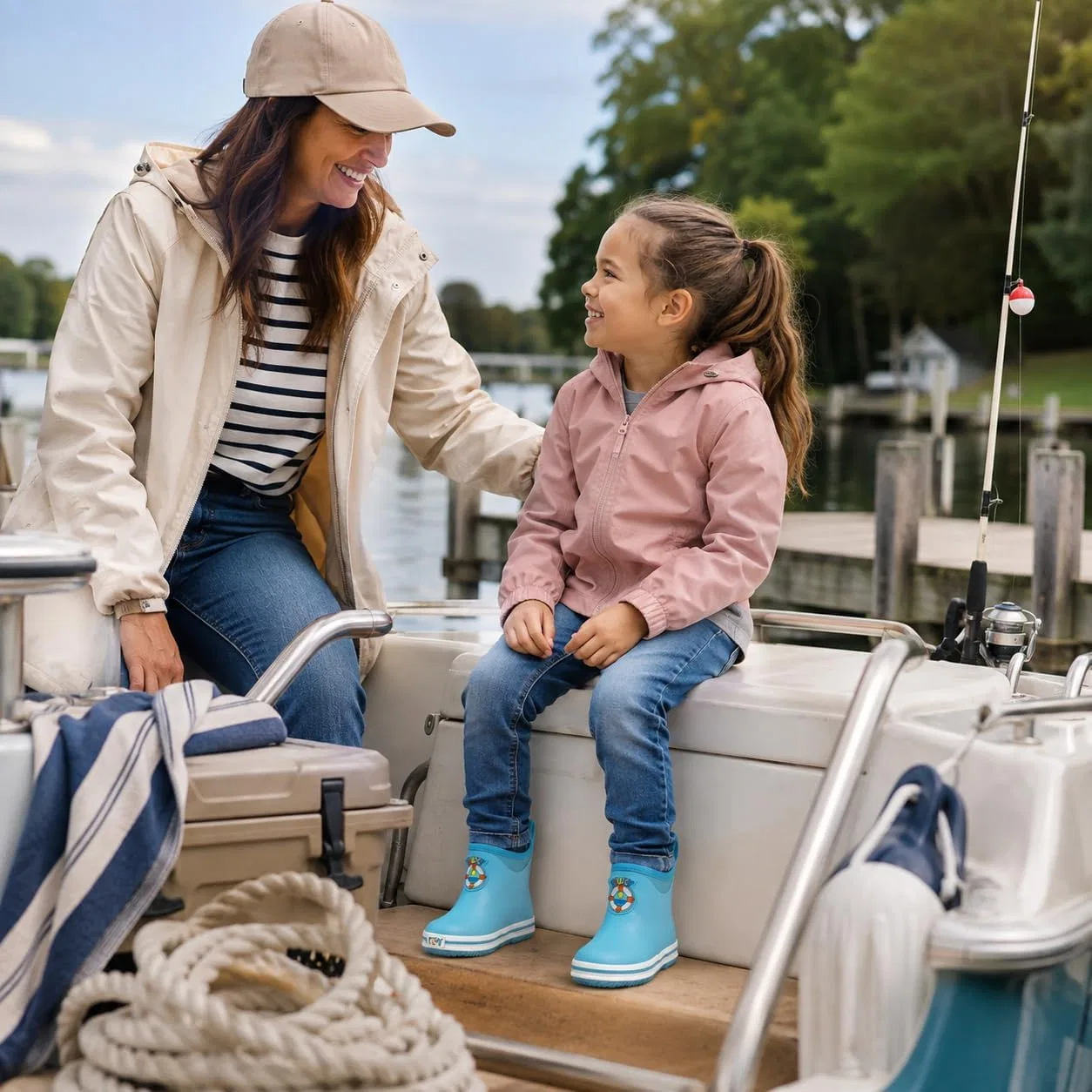 Детские резиновые сапоги для мальчиков и девочек Buoy Boots, Turquoise — фото 4