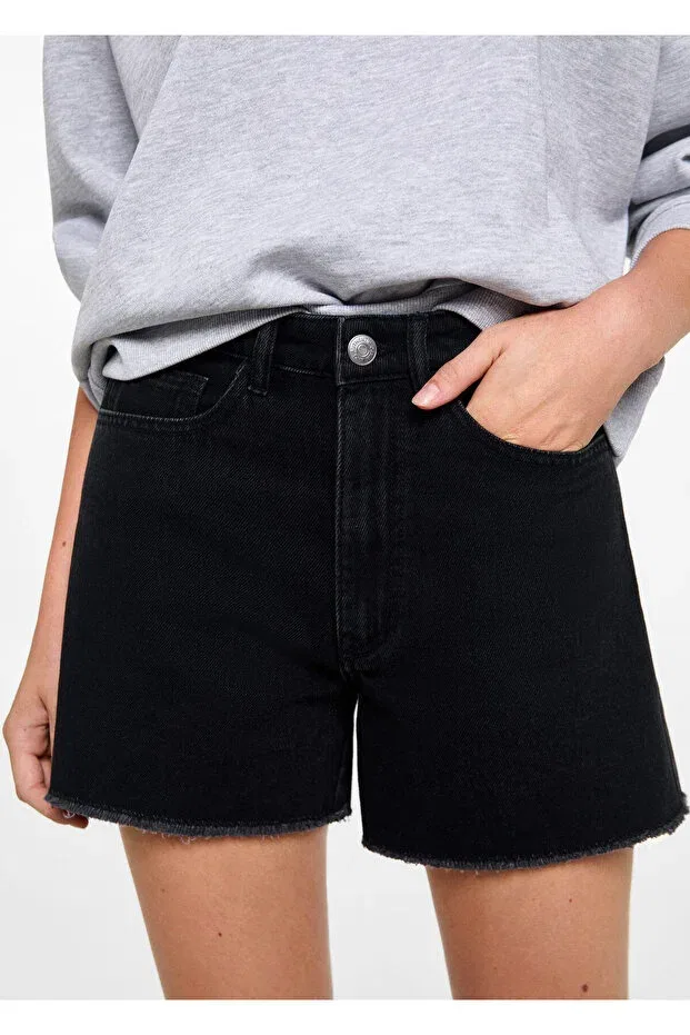 Детские шорты для девочек джинсовые Black Denim Mango — фото 4
