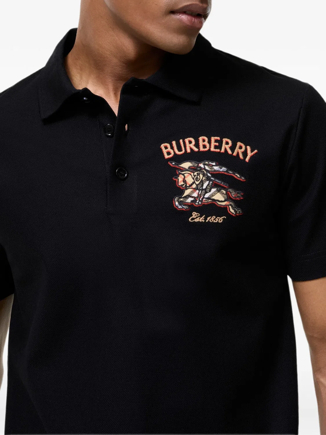 Рубашка поло Knight Check Burberry, черный — фото 3