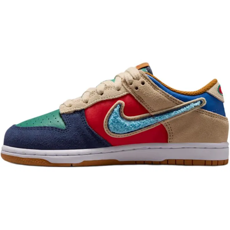 Детские кеды для скейтбординга Nike Dunk, Brown Red Blue — фото 3