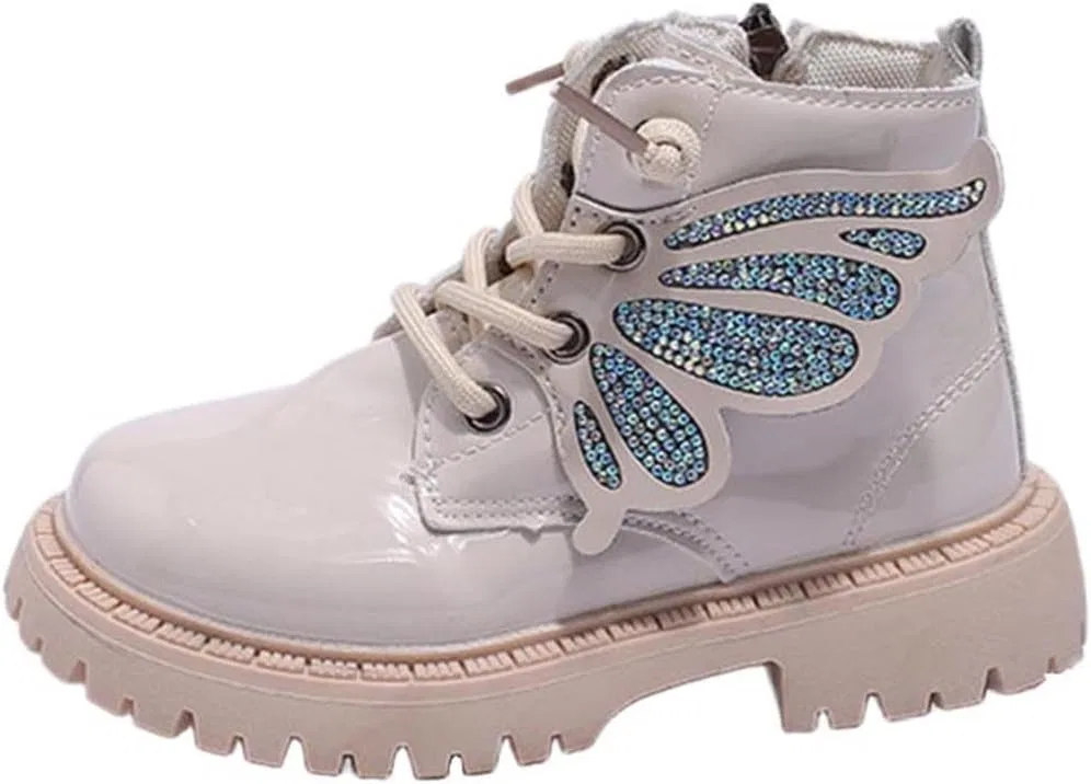 Детские ботинки для девочек с принтом Rhinestone Ankle Boots Zzalalana, White