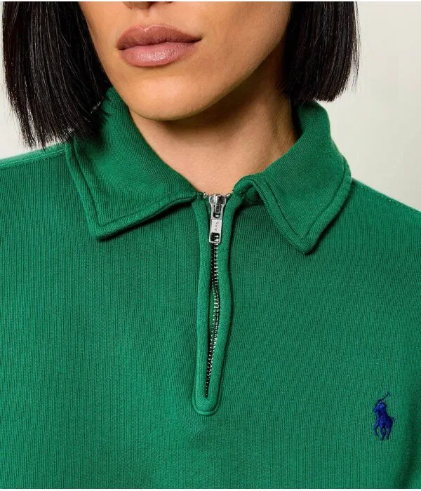 Женская флисовая кофта Relaxed Fit Polo Ralph Lauren, зеленый — фото 4