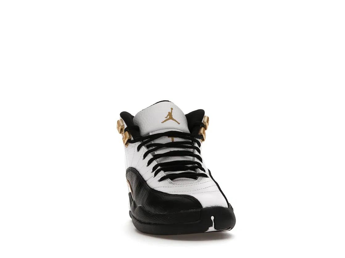 Детские кроссовки Lifestyle с принтом Jordan 12 Retro Jordan, White/Black-Metallic Gold — фото 2