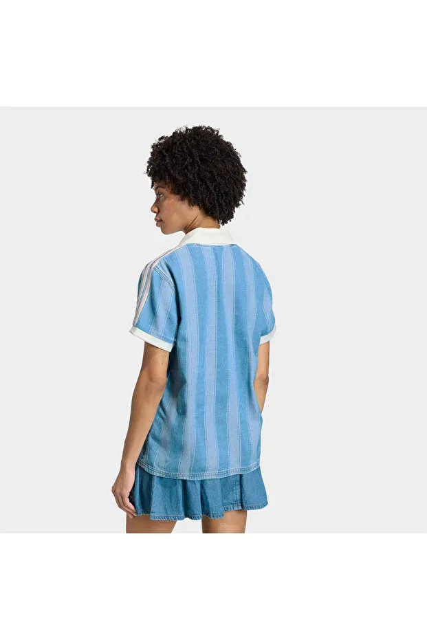 Женская футболка джинсовая с коротким рукавом Adidas, Blue — фото 3