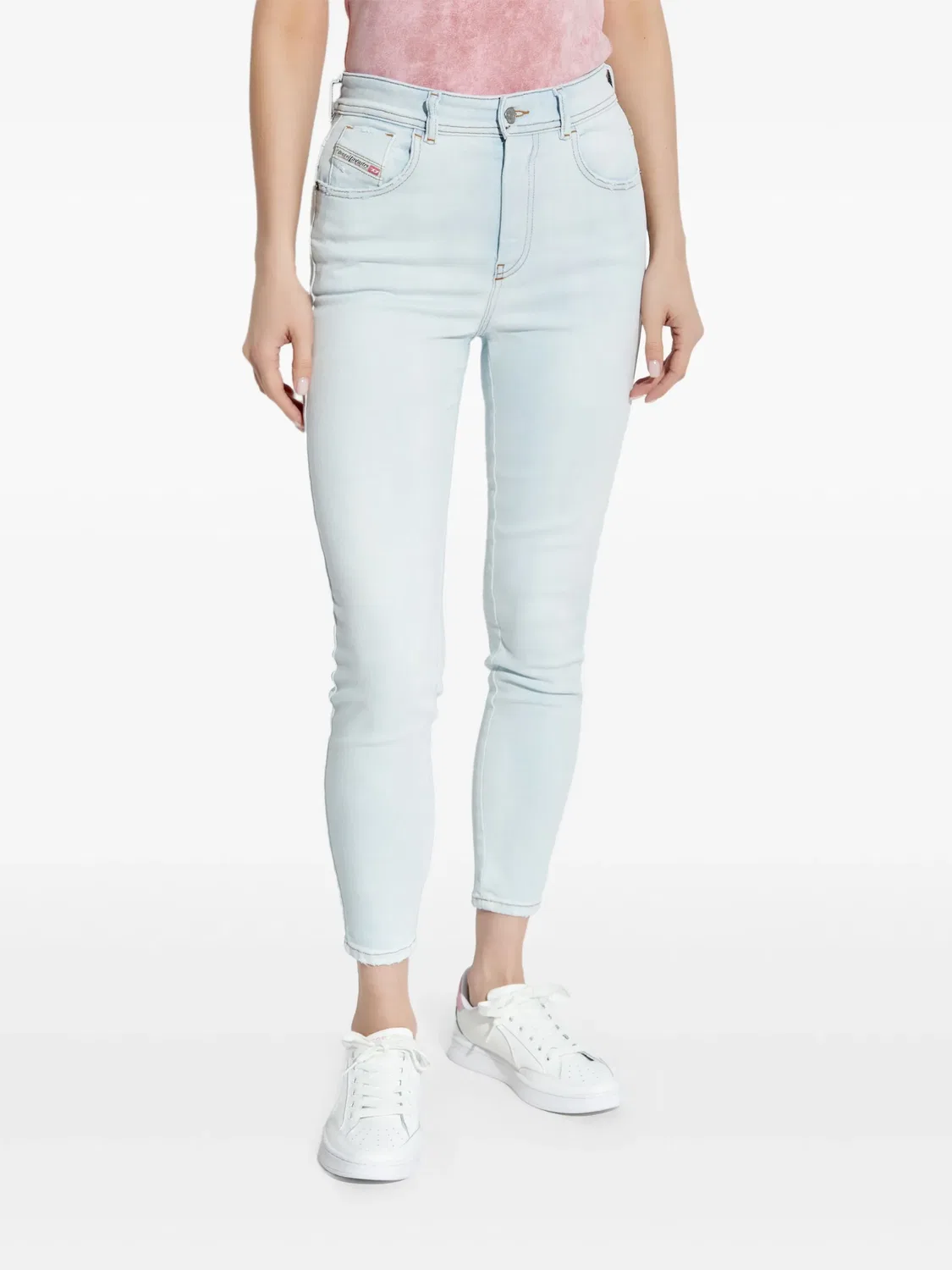 Diesel Синие джинсы-скинни из хлопка и модала — фото 3