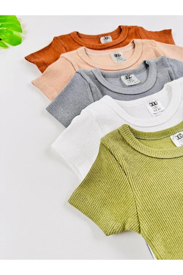 Детское боди-комбинезон с коротким рукавом комплект 5 шт Basics Efu Baby, Multicolor - 1 — фото 4