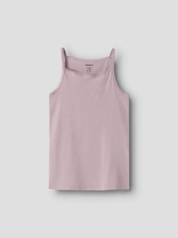 Майка с принтом Nkfstrap hearts 2 pack Name It, lavender gray, серый — фото 2