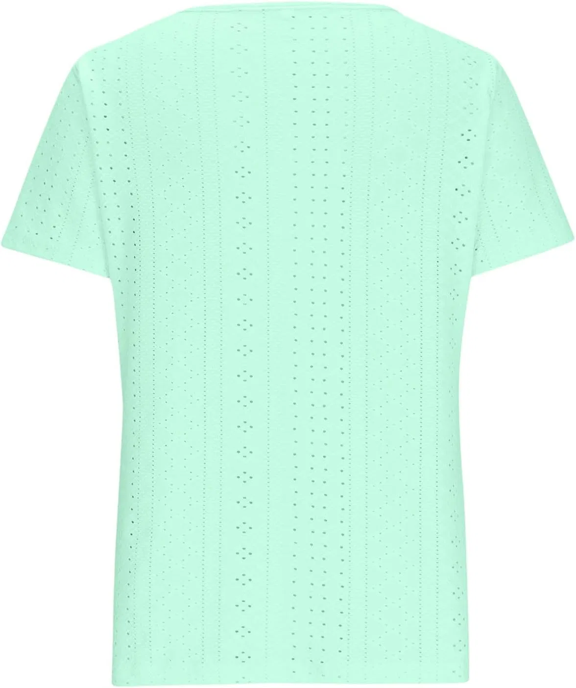 Женская свободная футболка с круглым вырезом Eyelet, Green — фото 4