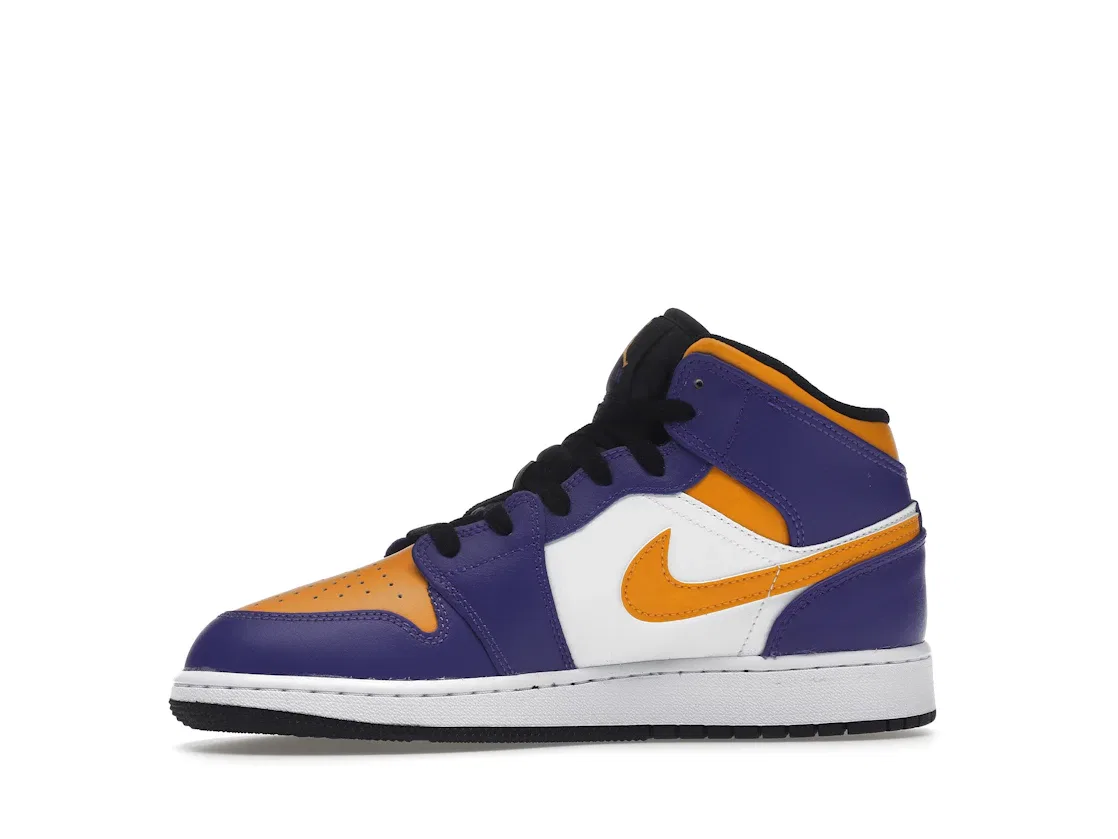 Детские кроссовки Lifestyle с высоким силуэтом Jordan 1 Mid Jordan, Dark Concord/White/Black/Taxi — фото 3