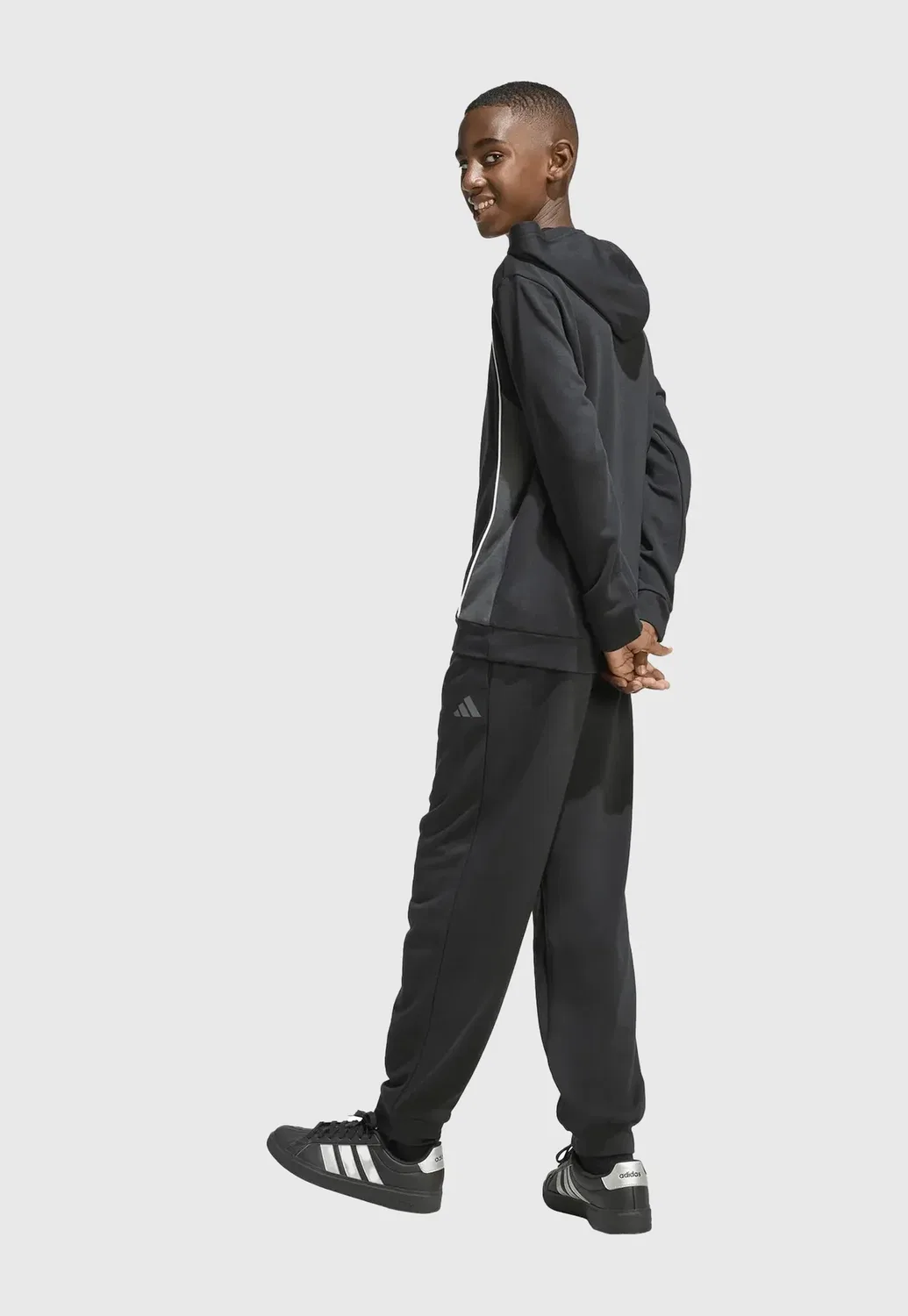 Толстовка à capuche à block de couleur enfant set - спортивный костюм Adidas Sportswear, Black Gresix White — фото 4