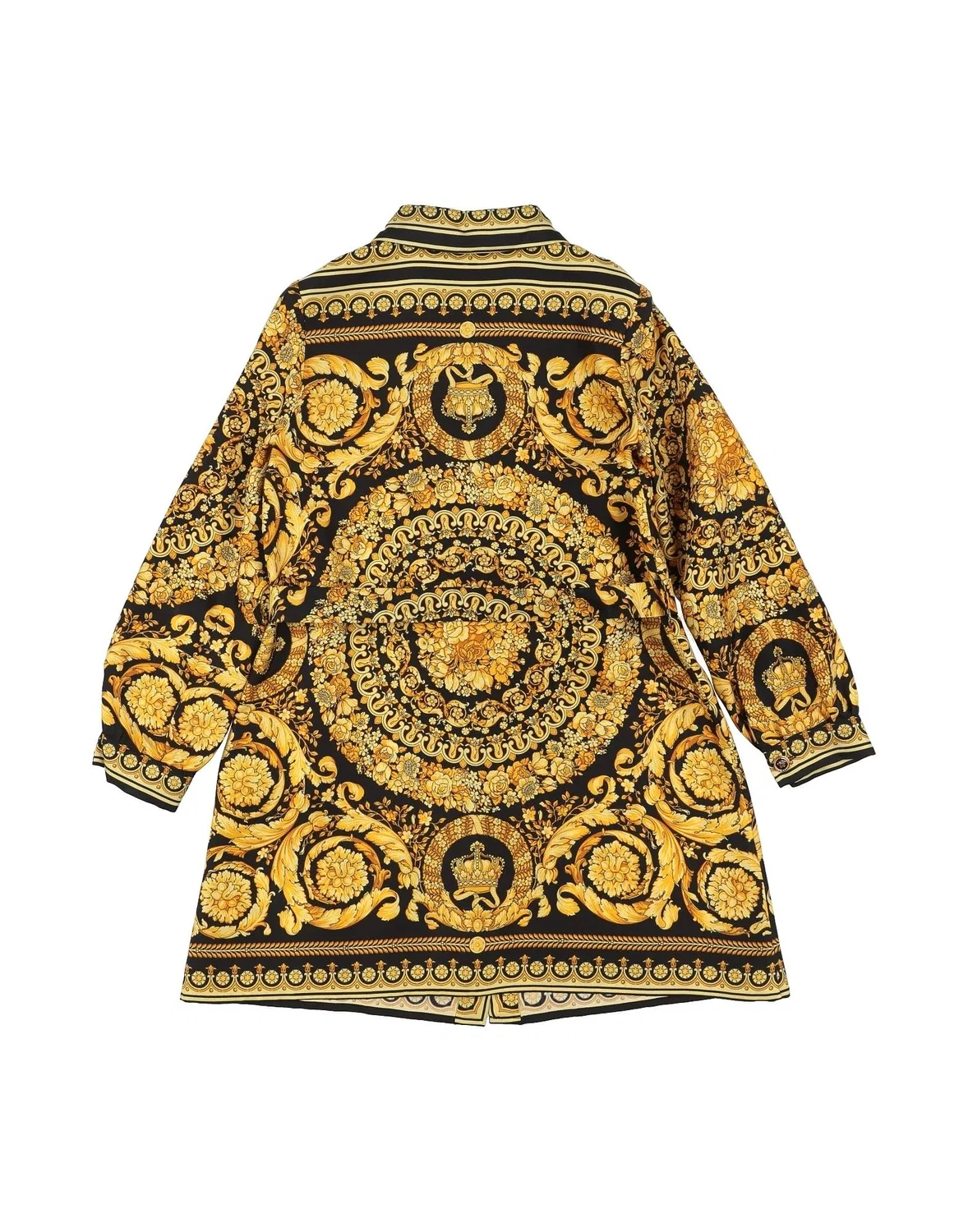 Детское платье для девочек сатиновое с принтом Versace Young, черный — фото 2
