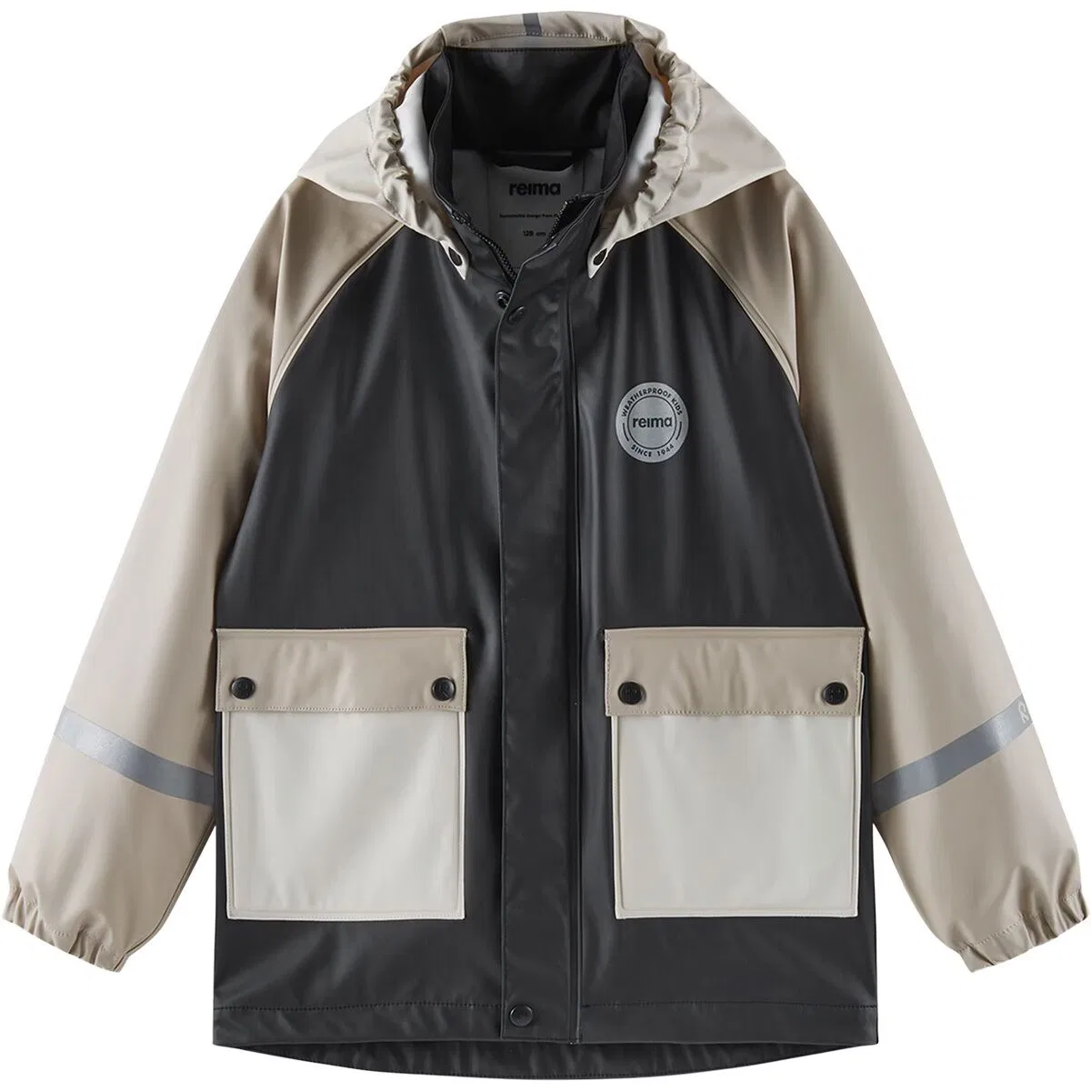Детская дождевая куртка с капюшоном Suihku Rain Jacket Reima, черный
