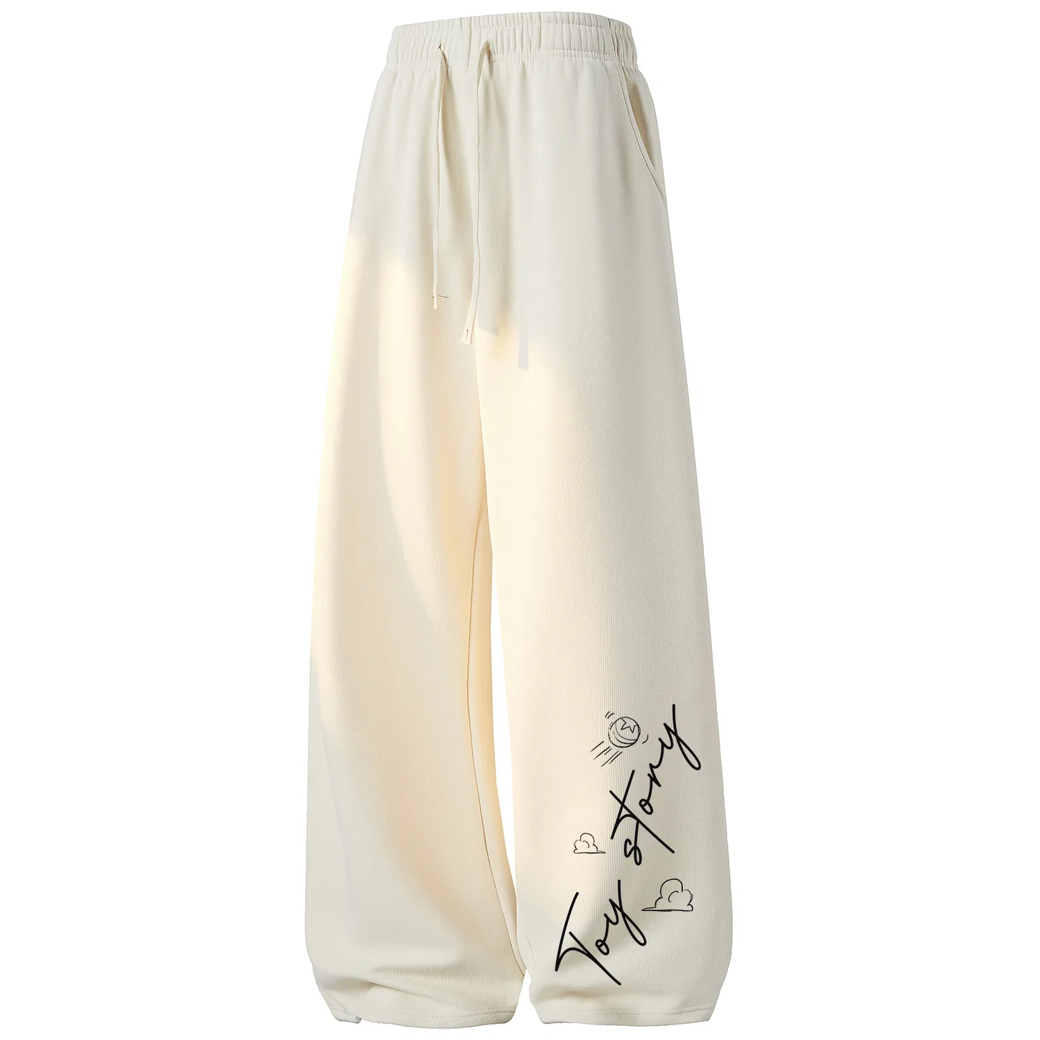 Детские спортивные штаны из футера с принтом Unisex Thin Straight Fit Pants Disney, Apricot