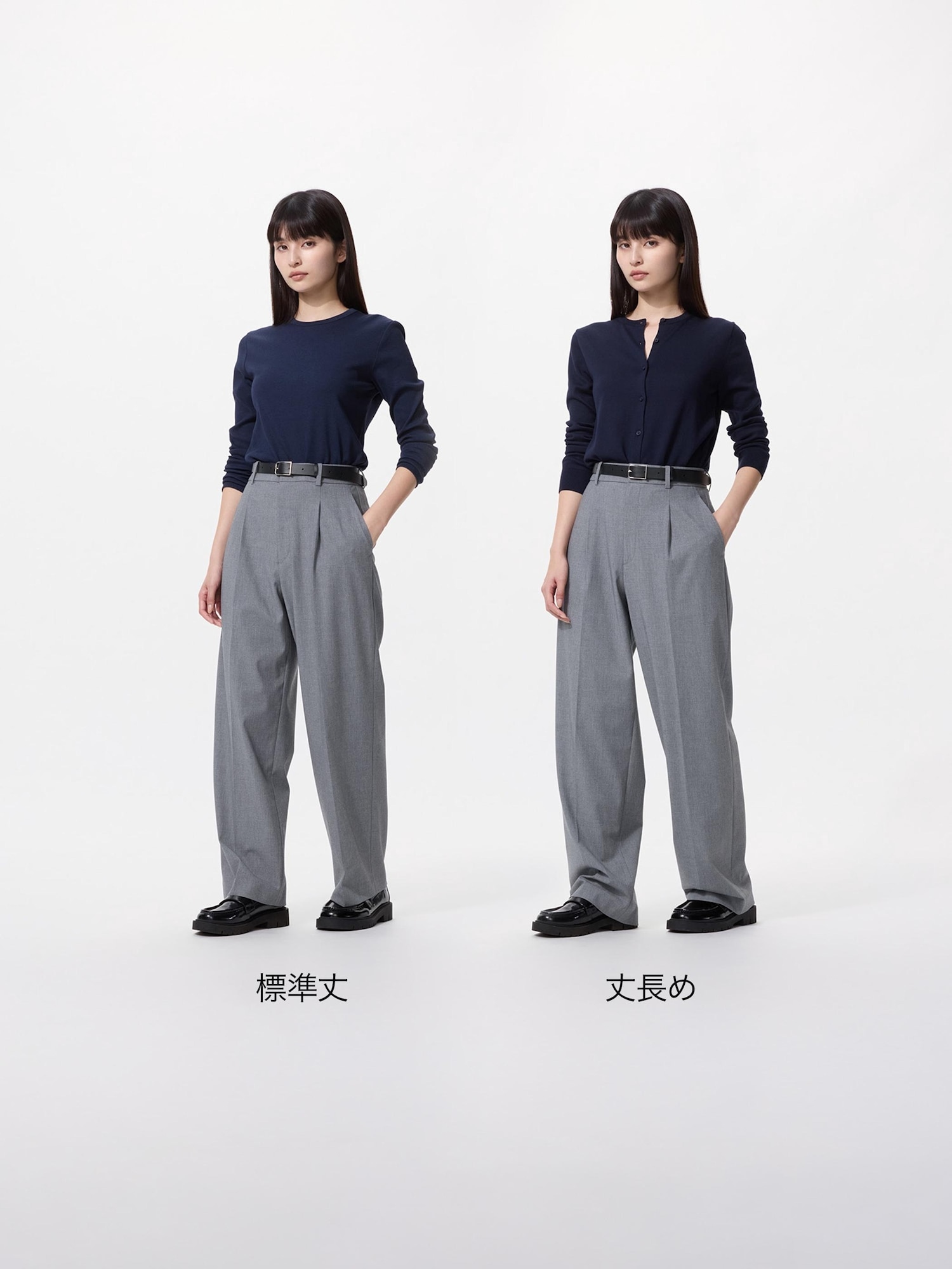Плиссированные брюки Uniqlo Wide-leg Longer Length, 05 серый — фото 2