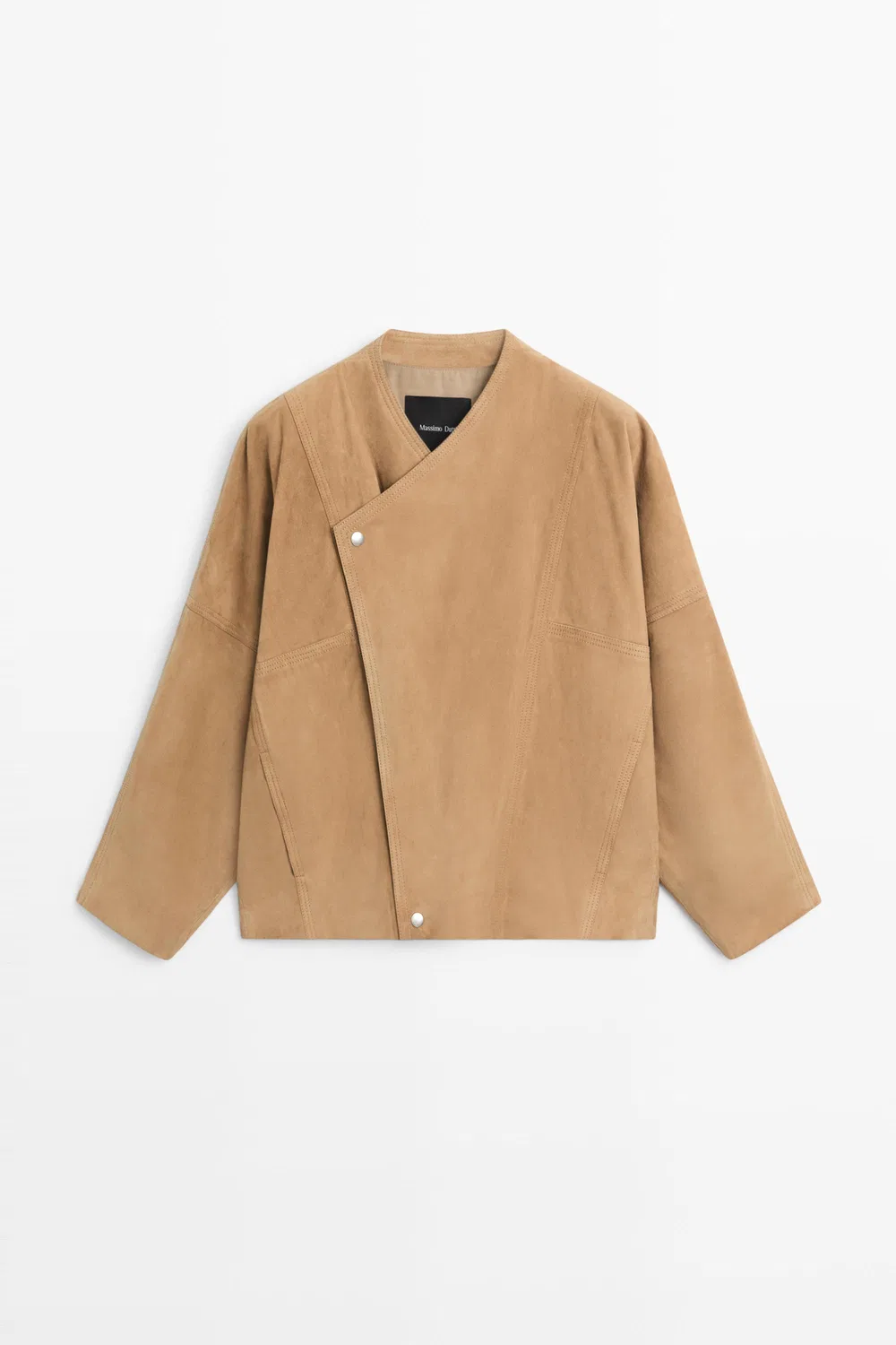 Жакет Massimo Dutti Double-Breasted Suede, коричневый — фото 2