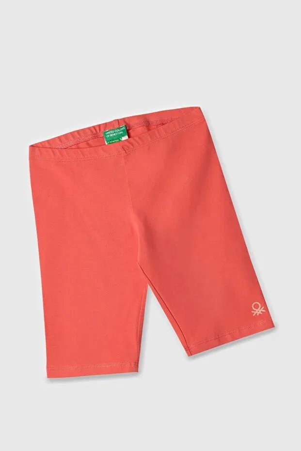 Детские леггинсы для девочек однотонные Benetton, Orange — фото 2