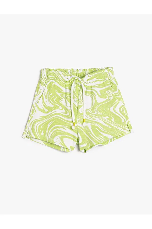 Детские шорты для девочек хлопковые Koton, Green Patterned