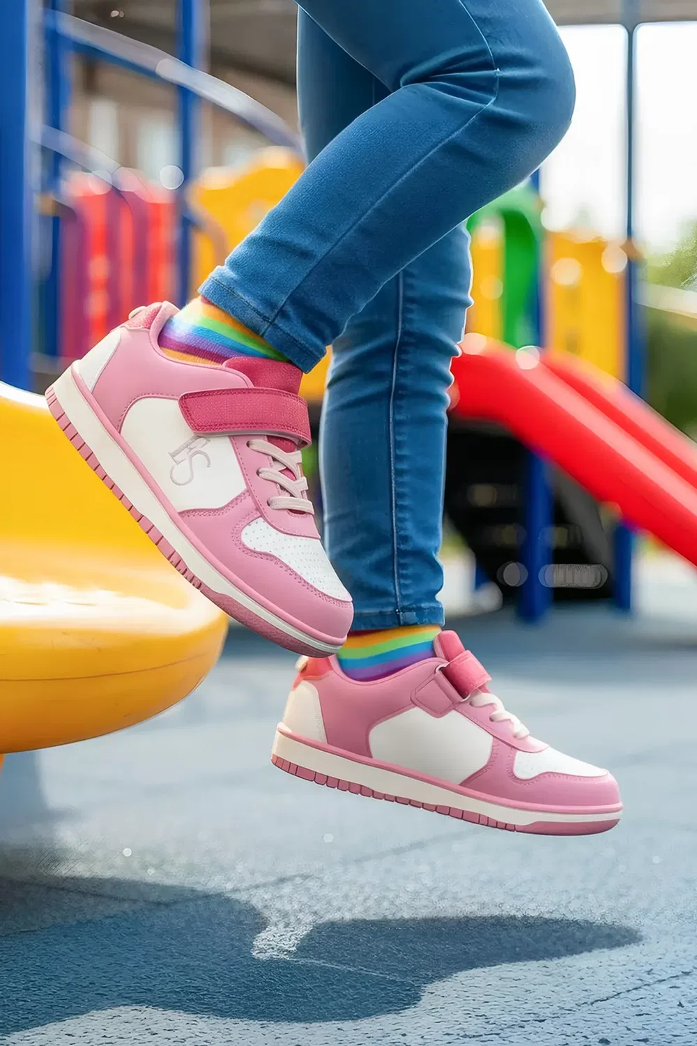 Кроссовки на липучке с деталями из шнурков и амортизирующей подошвой Elle Sport, Pink