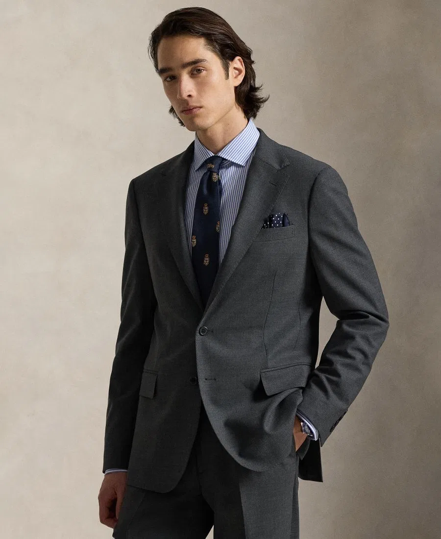 Пиджак шерстяной современного кроя Polo Ralph Lauren, Charcoal