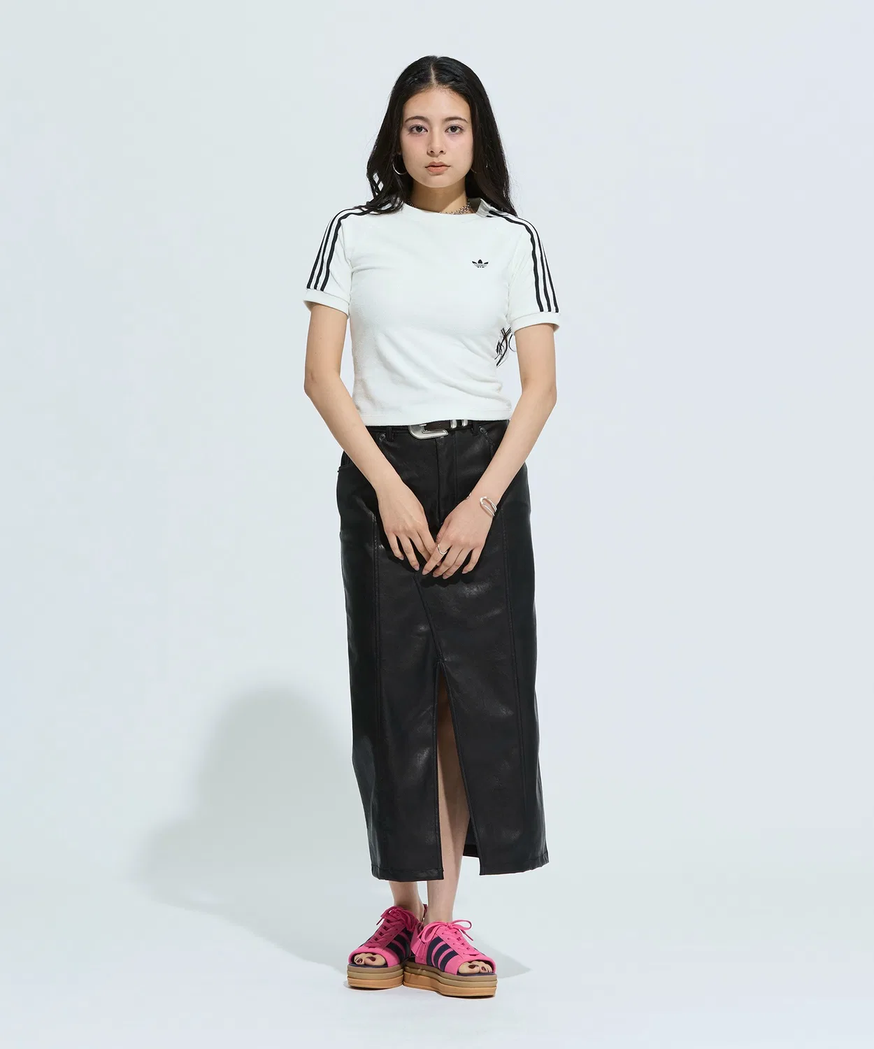 Женская футболка с коротким рукавом из махровой ткани Adidas Originals, Белый — фото 2