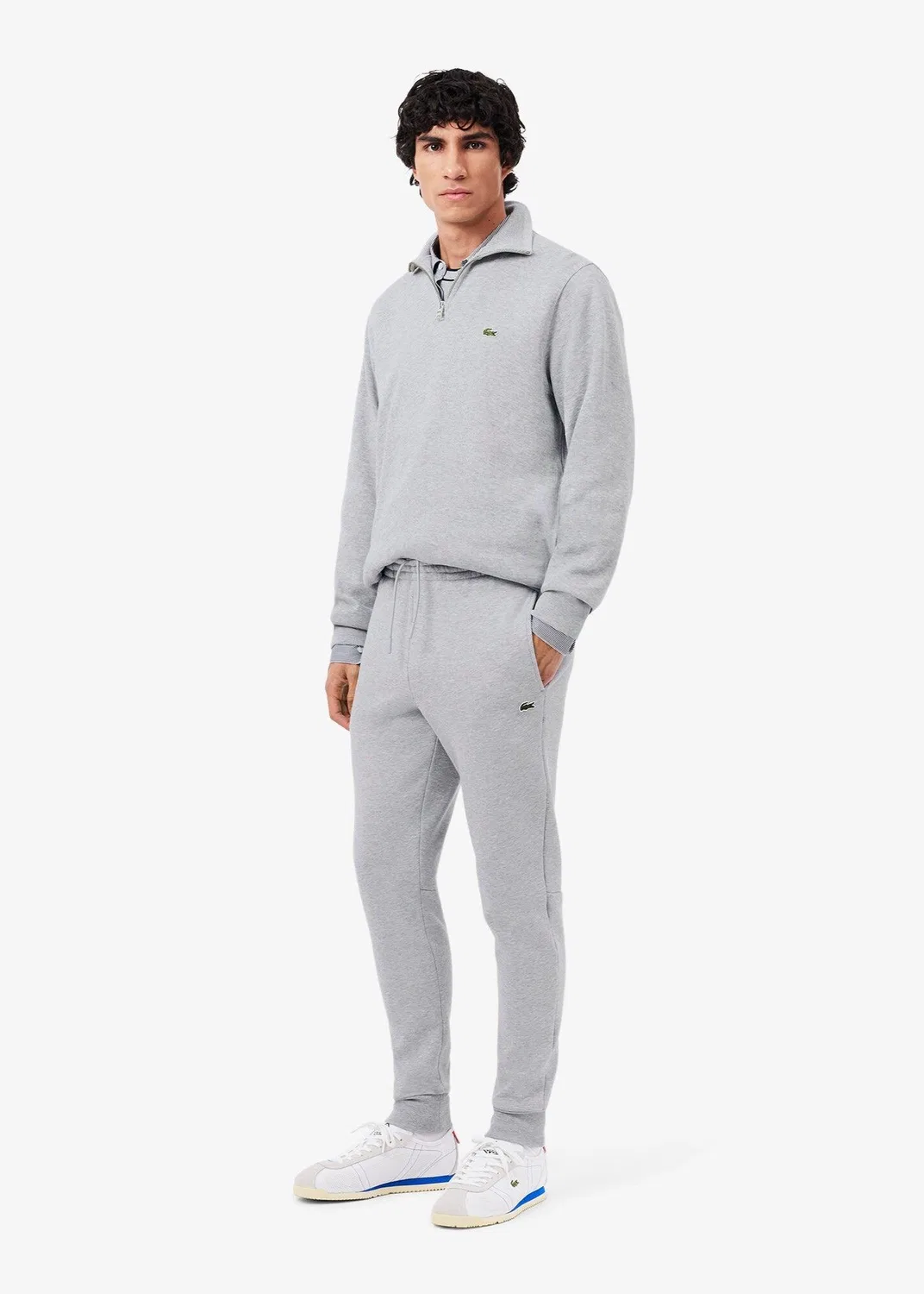 Мужские спортивные штаны с заниженной посадкой Lacoste, Серый — фото 4