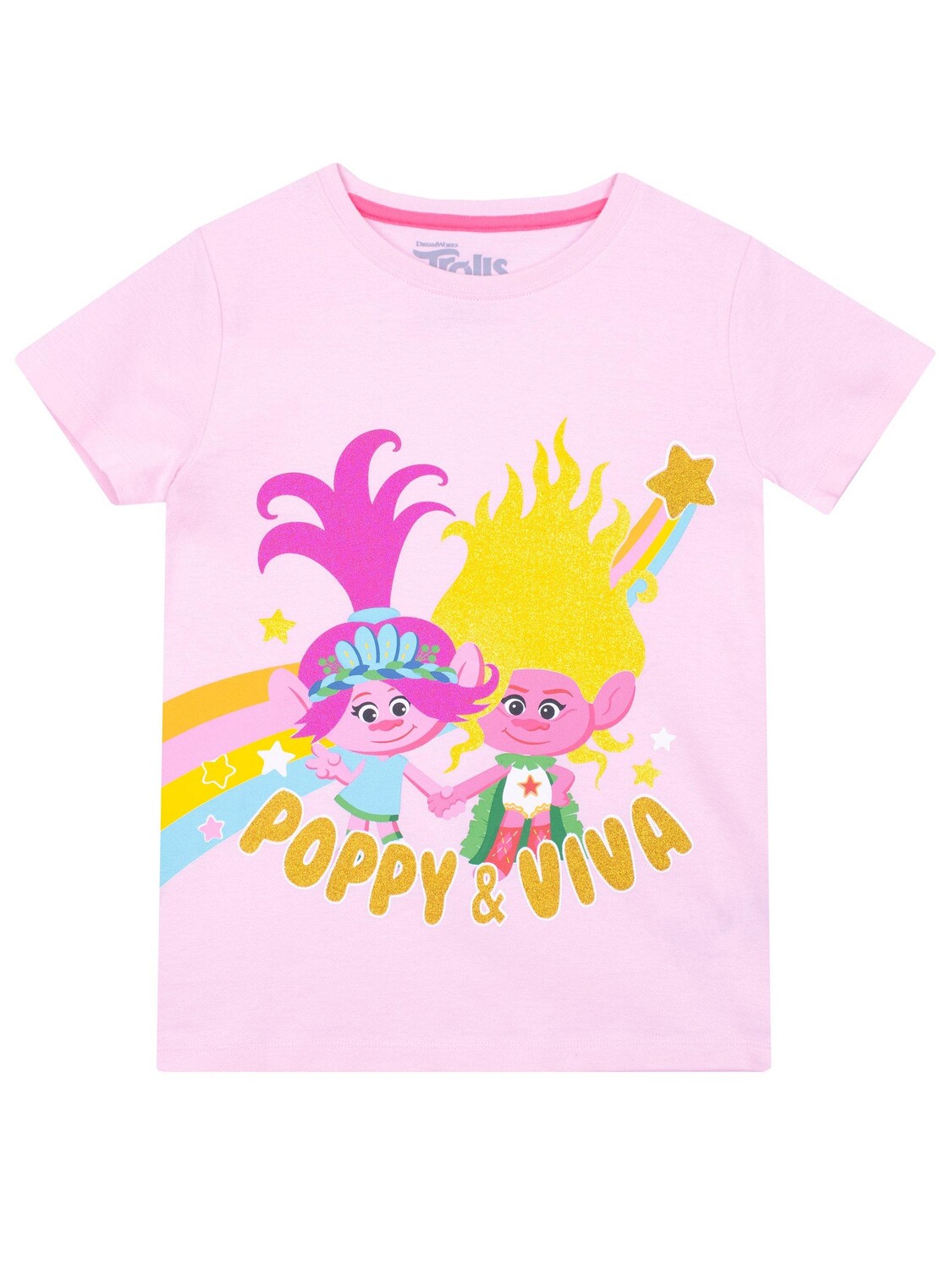 

Футболка Поппи и Вива Trolls, розовый