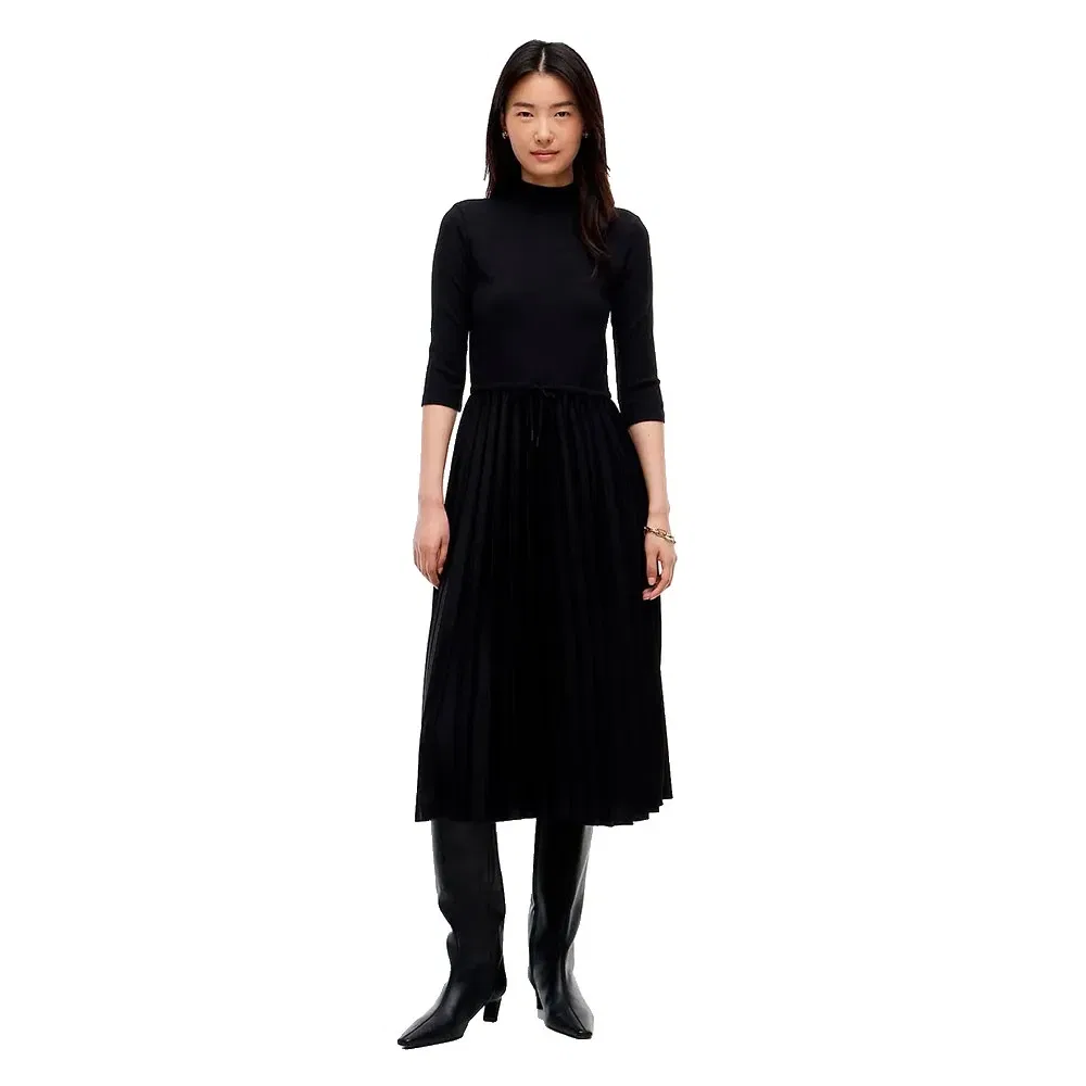 Женское платье миди с рукавом 3/4 Tommy hilfiger, Black
