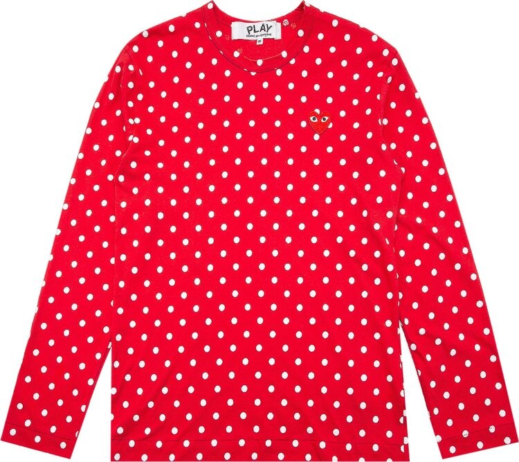 

Футболка Comme des Garçons PLAY Polka Dot Long-Sleeve T-Shirt 'Red', красный