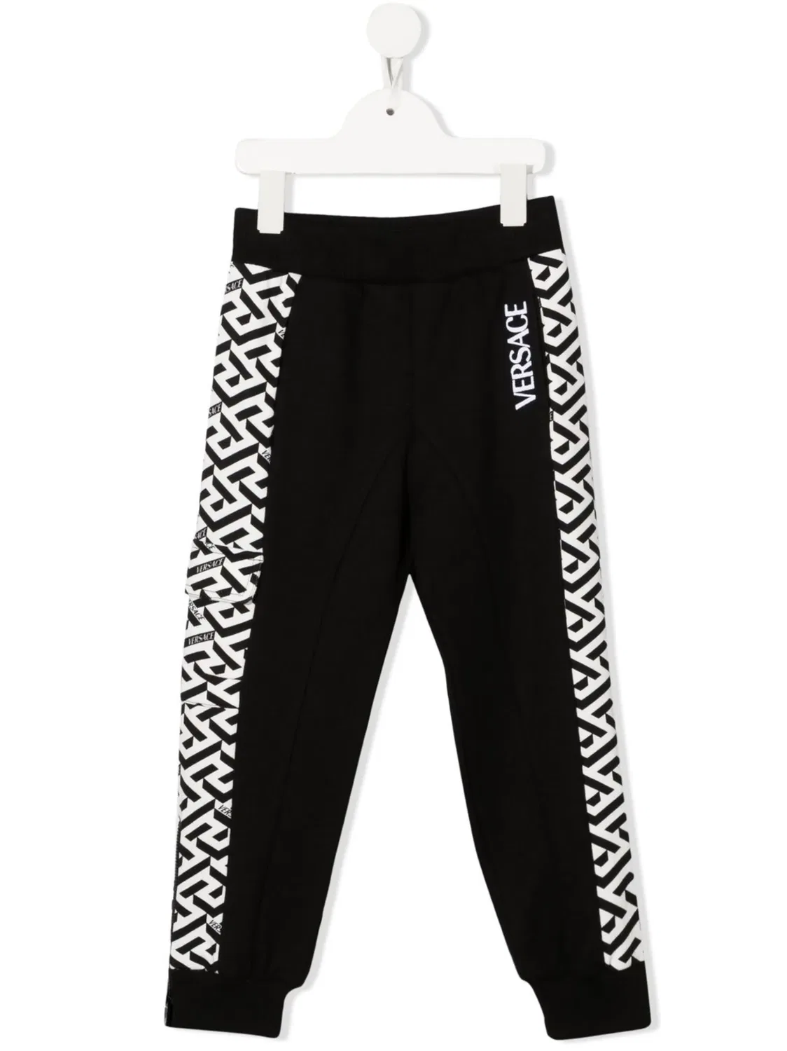 Трековые брюки с узором Greca Versace, черный