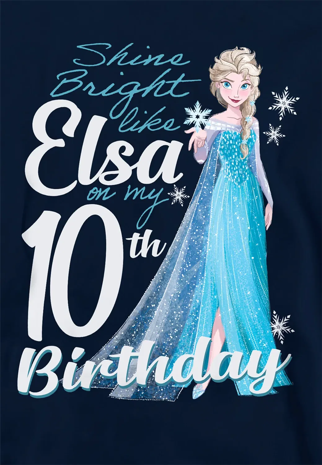 Детский худи с принтом Frozen Bright Like Elsa Disney, Navy — фото 2