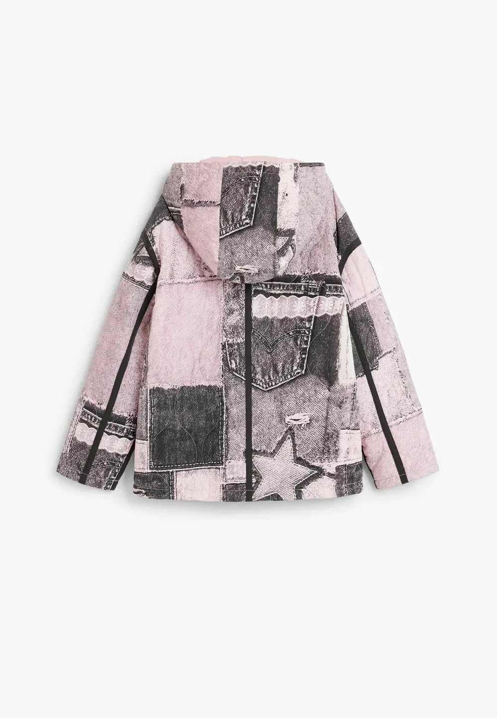 Куртка с капюшоном в стиле коллаж - зимняя куртка Desigual, Gray — фото 4
