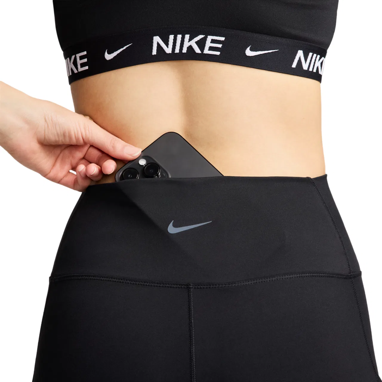 Женские леггинсы Dri-FIT One High Rise 7/8 Pocket Nike, черный — фото 4