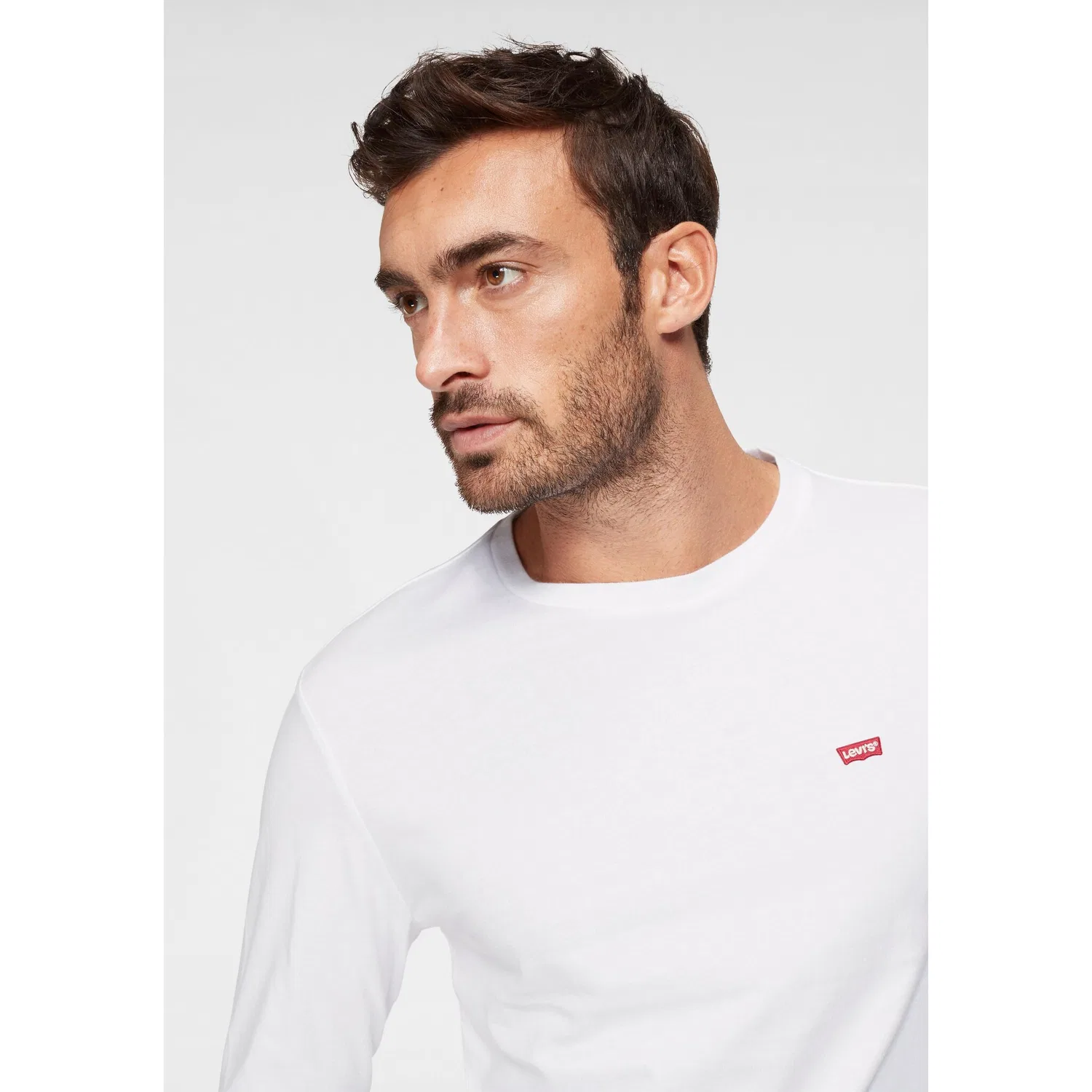Мужская длинная футболка с круглым вырезом Levi's, White — фото 3