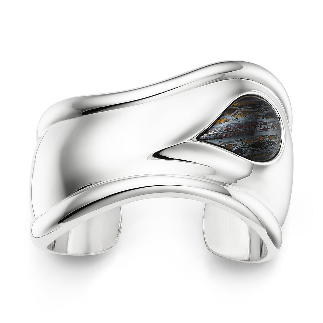 

Браслет Tiffany & Co. Elsa Peretti Small Bone, серебро/тигровое железо