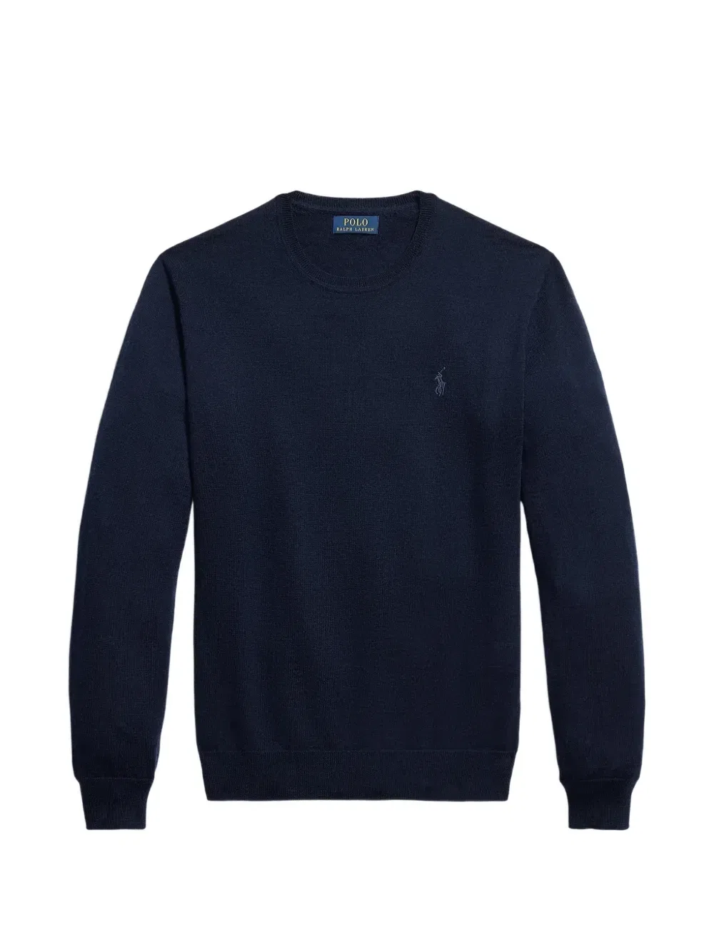Моющийся шерстяной джемпер с круглым вырезом POLO RALPH LAUREN, синий