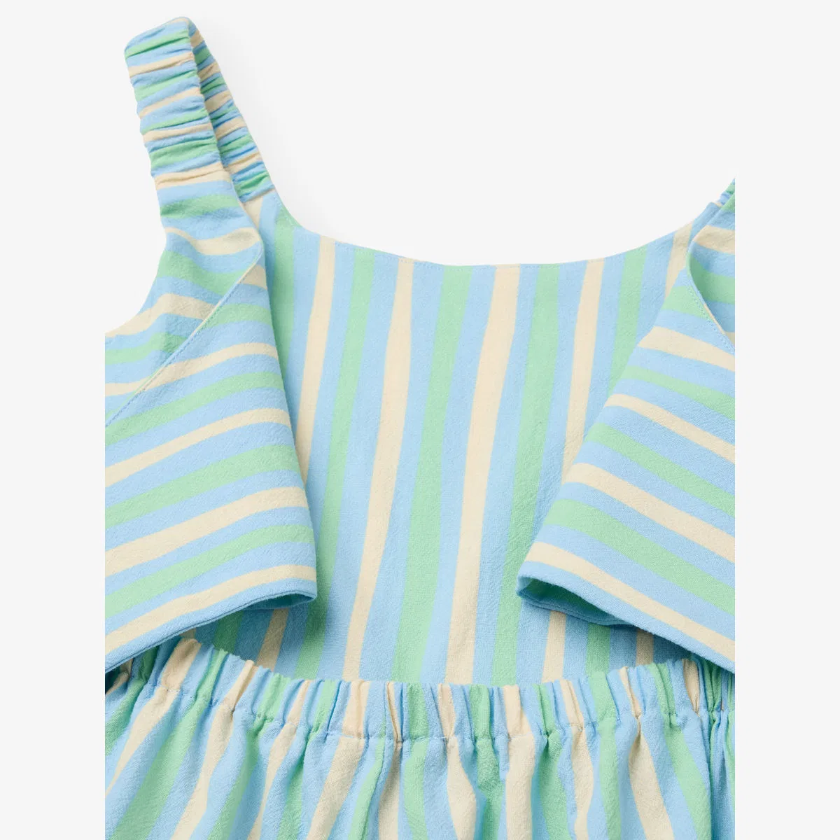 Хлопковый комбинезон в полоску на эластичных бретелях, 6-13 лет Benetton, мультиколор — фото 2