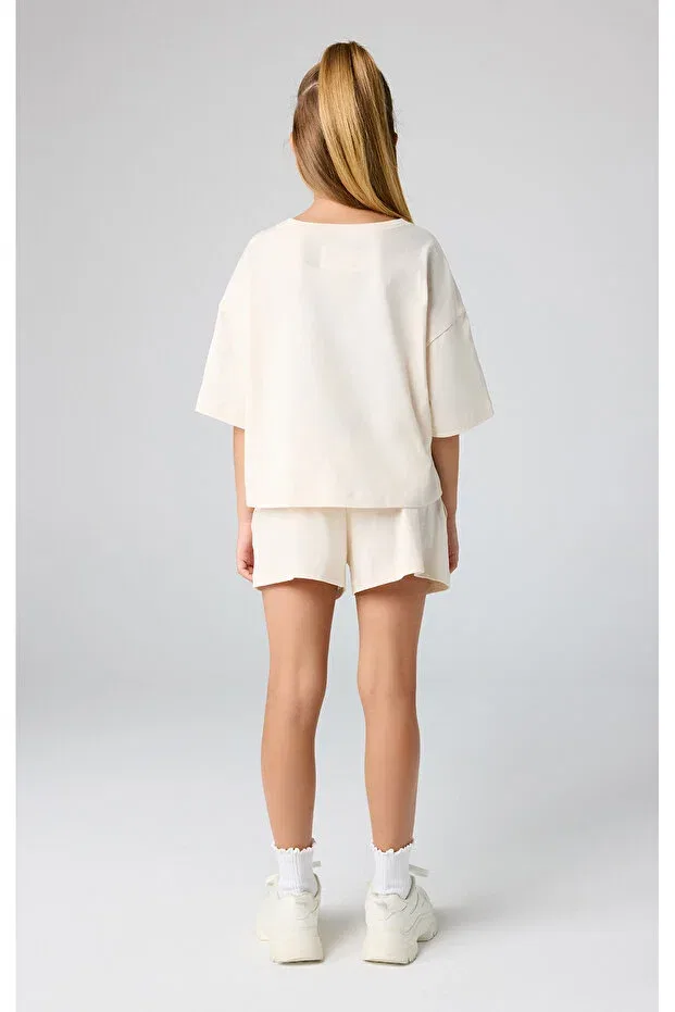 Детские шорты для девочек хлопковые Eco future shorts organic cotton beige kids shorts-404973-ys137 Champion, Beige-23 — фото 2