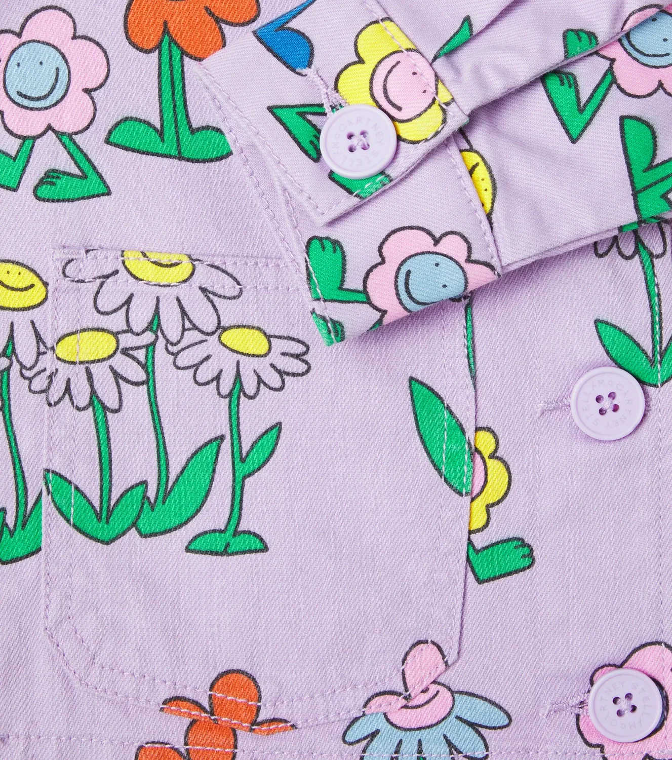 Легкая куртка с цветочным принтом Stella Mccartney Kids, фиолетовый — фото 3