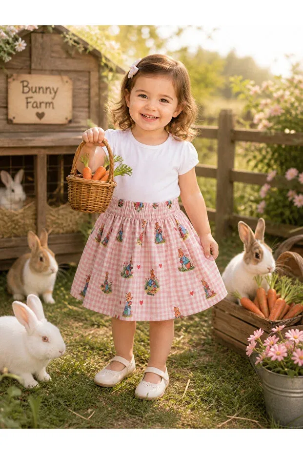 Детская юбка с принтом Miccolatte For You Tiny Heart, Peter Rabbit Pink
