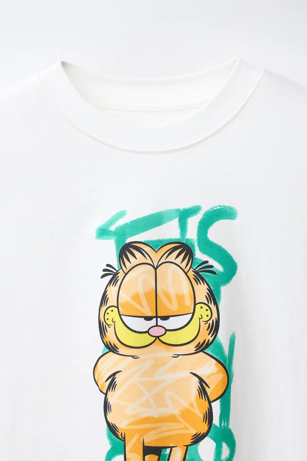 Футболка с граффити GARFIELD PAWS INC ZARA, Ecru — фото 3