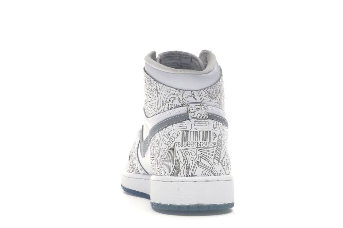 Детские кроссовки Lifestyle Jordan 1 Retro Laser Jordan, White/Metallic Silver — фото 4