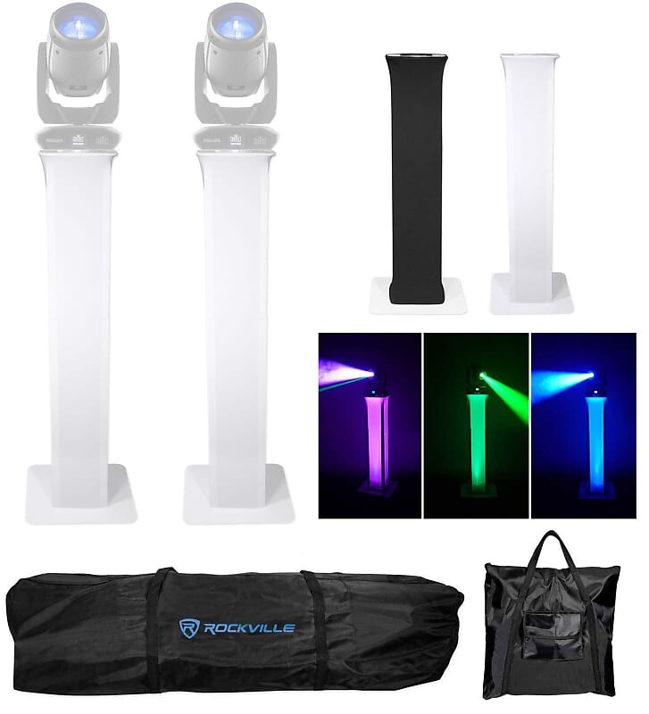 

(2) тотемные стойки + черные + белые сетки для (2) гибридных фонарей Chauvet Maverick Mk 1 Rockville (2) RTP32W Maverick Mk 1 Hybrid