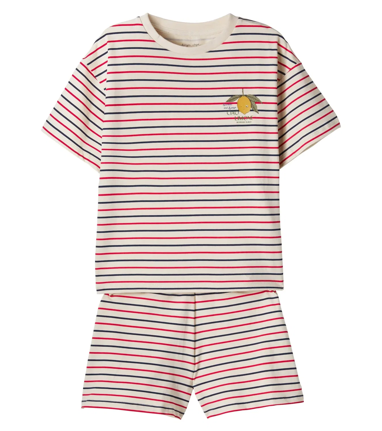 Комплект из футболки и шорт в полоску Tricolore Stripes Konges Sløjd, белый