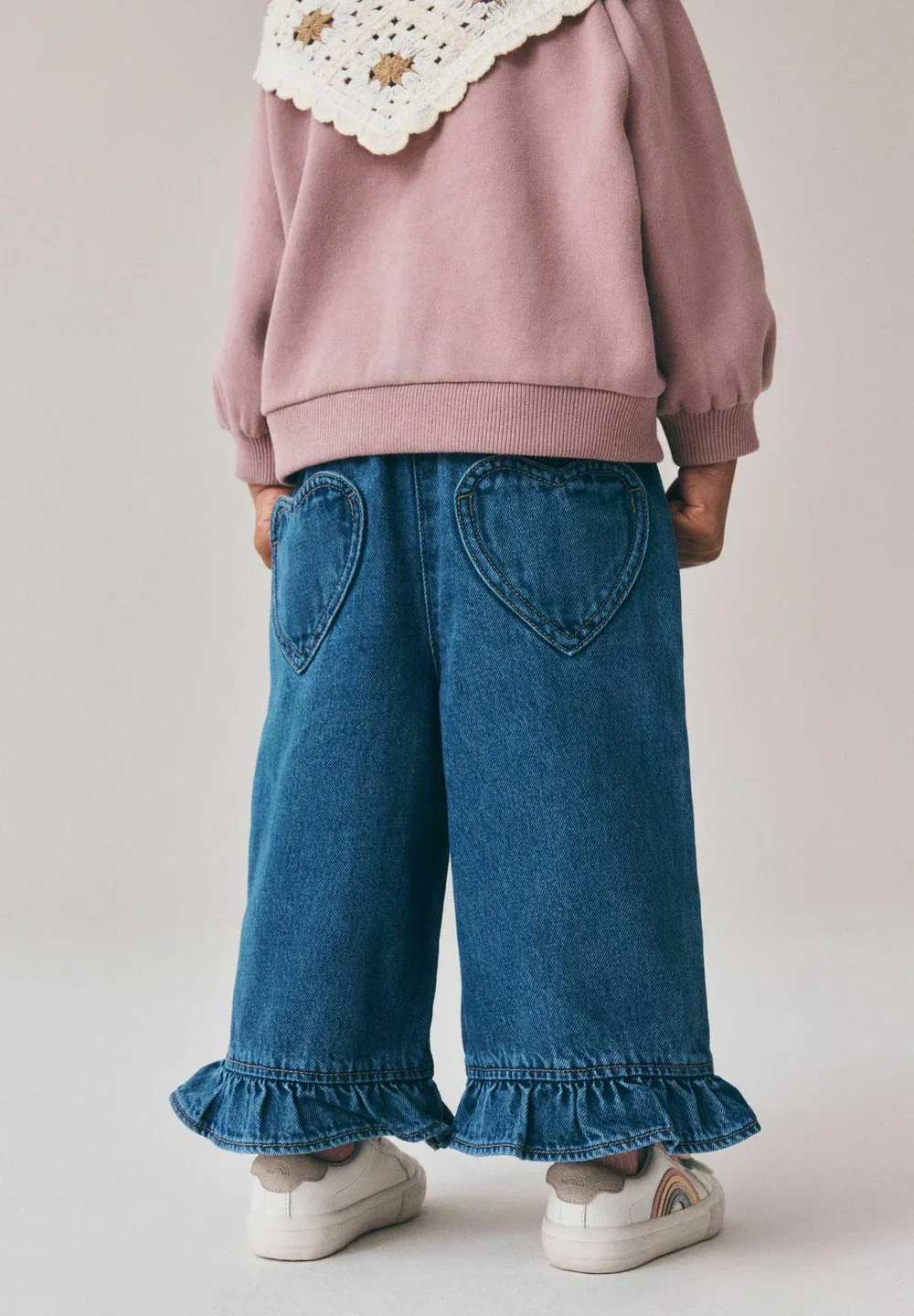 Джинсы прямого кроя с широкими штанинами. Джинсы-клеш Next, Denim Frill Hem — фото 2