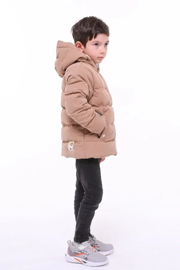 Детское пальто для мальчиков с капюшоном Benitto Kids, Brown — фото 4