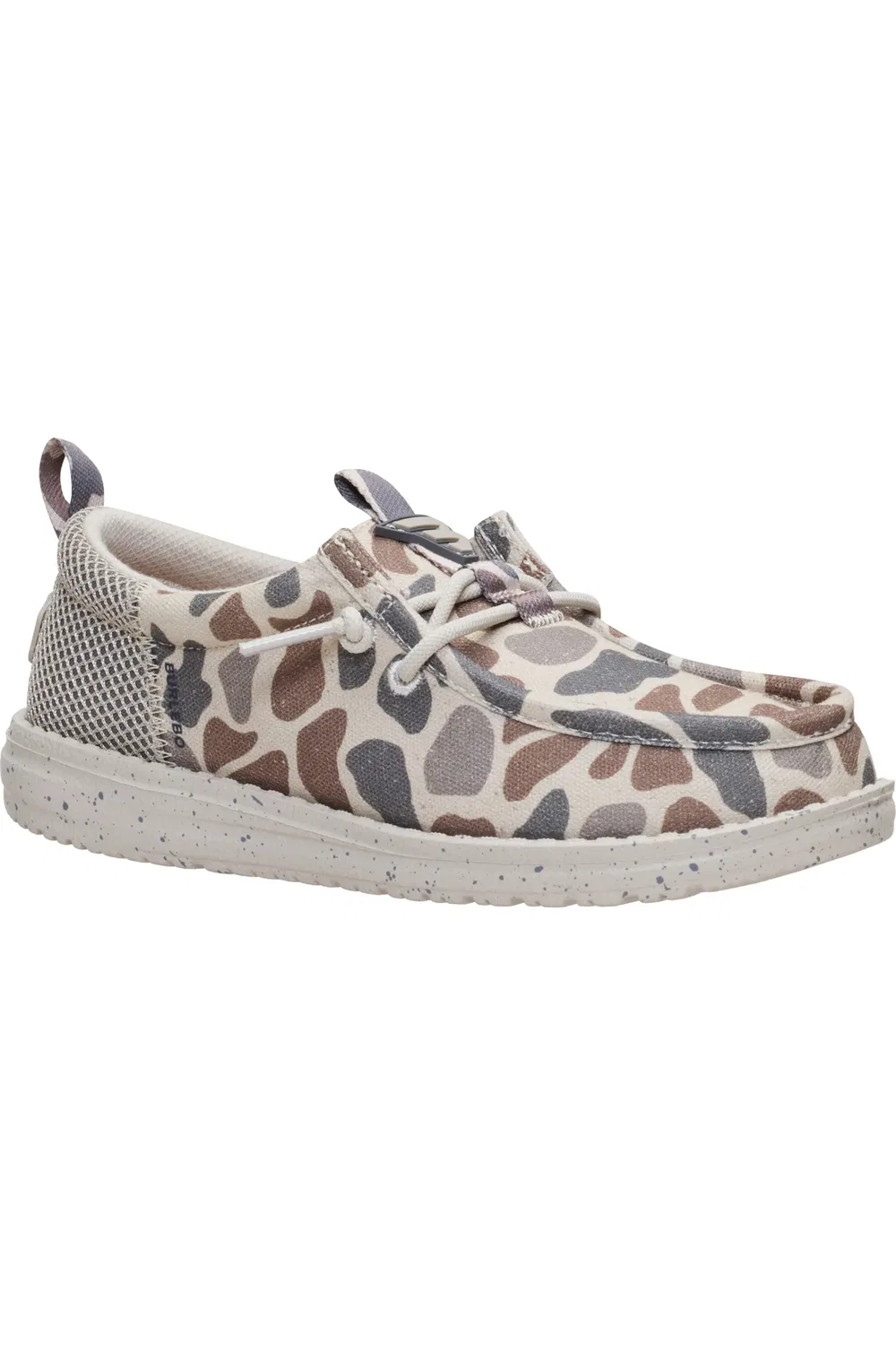 Детские кеды слипоны на мягкой подошве Wally Funk Burlebo Hey Dude, Taupe/Camo